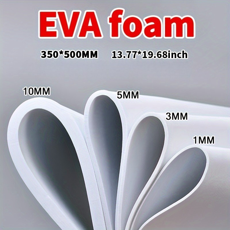 Cosplay Prop Foam Board - EVA-schuimplaat 14x19 inch, 3mm-10mm dik, witte