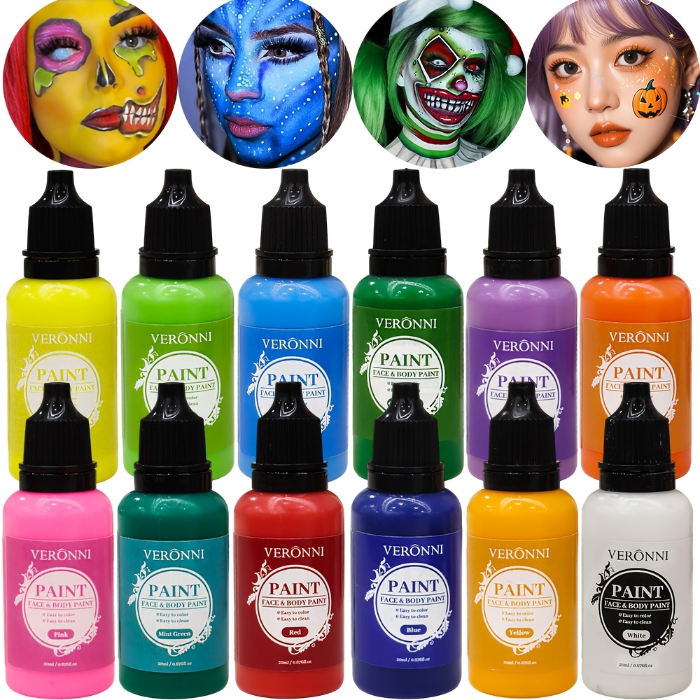 2 flessen zwart-wit gezichtsve - Cosplay Prop Paint recensie en prijs